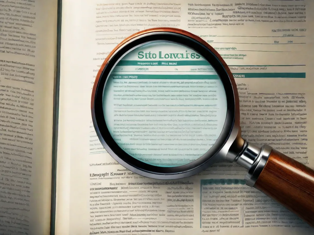 Uma imagem em close-up de uma capa de livro com uma lupa pairando sobre ela, simbolizando o impacto das resenhas nos lançamentos. A lupa representa a análise crítica e escrutínio que as resenhas têm sobre o sucesso ou fracasso de um livro no mercado.